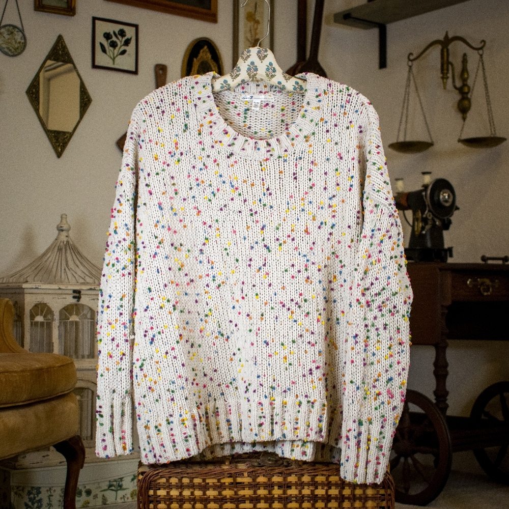 Seven7 Cream Confetti Sweater